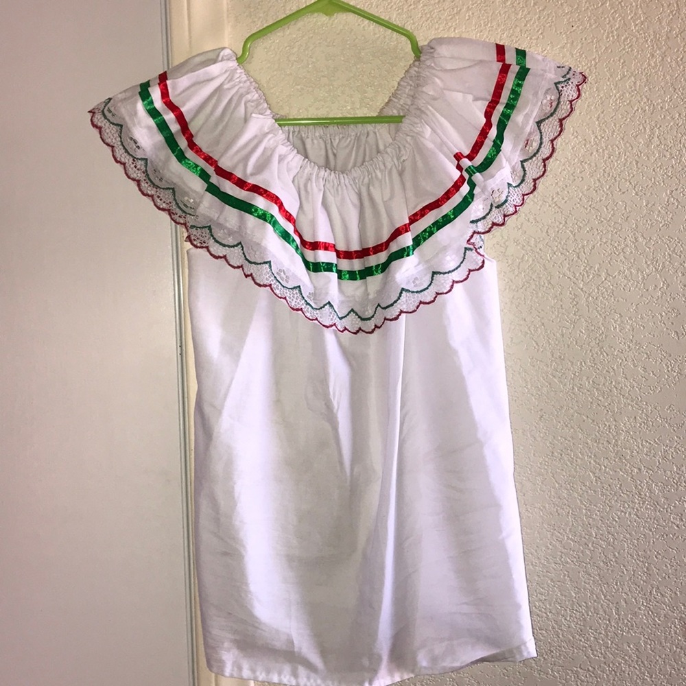 On the shoulder traditional Mexican top